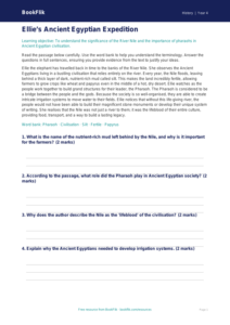 Social Studies / History ancient egypt comprehension class 4 greater depth