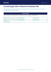 Social Studies / History ancient egypt word mat class 4 greater depth