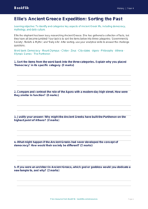 Free Ancient Greece Activity Sheet | Class 4 | Social Studies / History | BookFlik