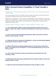 Free Ancient Greece Quiz | Class 4 | Social Studies / History | BookFlik