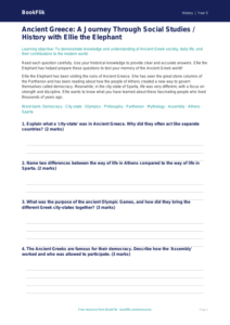 Free Ancient Greece Assessment | Class 5 | Social Studies / History | BookFlik
