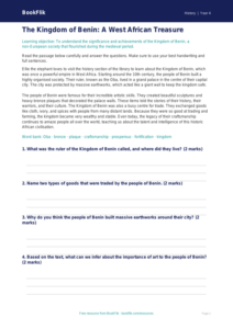 Free Benin Kingdom Comprehension | Class 4 | Social Studies / History | BookFlik
