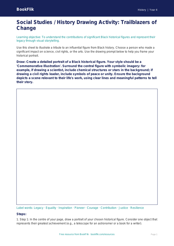 Black History Educational Resource for Class 4 | CBSE Social Studies worksheet preview — History Black History