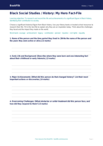 Black History Template for Class 5 | CBSE Social Studies Worksheet