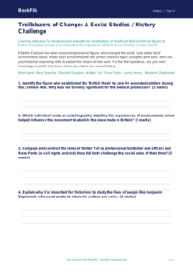 Free Black History Month Activity Sheet | Class 4 | Social Studies / History | BookFlik
