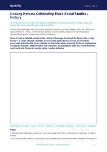 Black History Month Drawing Sheet for Class 4 | CBSE Social Studies | BookFlik