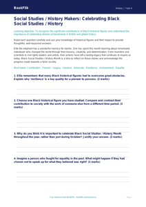Black History Month Worksheet for Class 4 | CBSE Social Studies | BookFlik