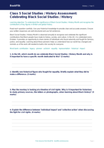 Free Black History Month Assessment | Class 5 | Social Studies / History | BookFlik