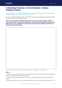 Free Black History Month Drawing Sheet | Class 5 | Social Studies / History | BookFlik