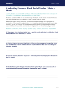 Free Black History Month Worksheet | Class 5 | Social Studies / History | BookFlik
