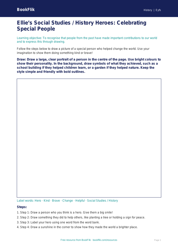 Free Black History Drawing Sheet | Nursery / LKG | Social Studies / History | BookFlik worksheet preview — History Black History