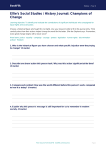 Free Civil Rights Template | Class 4 | Social Studies / History | BookFlik