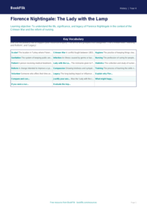 Social Studies / History florence nightingale word mat class 4 greater depth