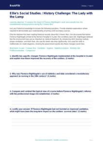 Free Florence Nightingale Worksheet | Class 4 | Social Studies / History | BookFlik