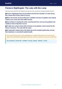Free Florence Nightingale Poster | Class 5 | Social Studies / History | BookFlik