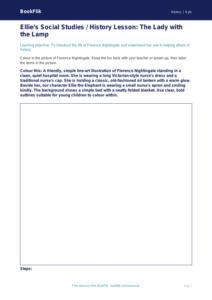 Free Florence Nightingale Colouring Page | Nursery / LKG | Social Studies / History | BookFlik