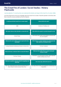 Free Great Fire Of London Flashcards | Class 5 | Social Studies / History | BookFlik