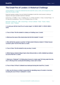 Free Great Fire Of London Quiz | Class 5 | Social Studies / History | BookFlik