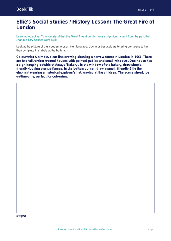 Great Fire of London Learning Activity for Nursery & LKG | CBSE Curriculum worksheet preview — History Great Fire Of London