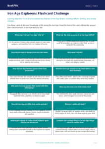 Free Iron Age Flashcards | Class 4 | Social Studies / History | BookFlik