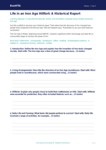 Free Iron Age Writing Frame | Class 5 | Social Studies / History | BookFlik