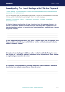 Free Local History Worksheet | Class 4 | Social Studies / History | BookFlik