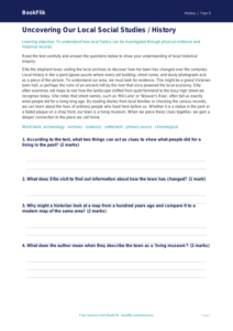 Free Local History Comprehension | Class 5 | Social Studies / History | BookFlik
