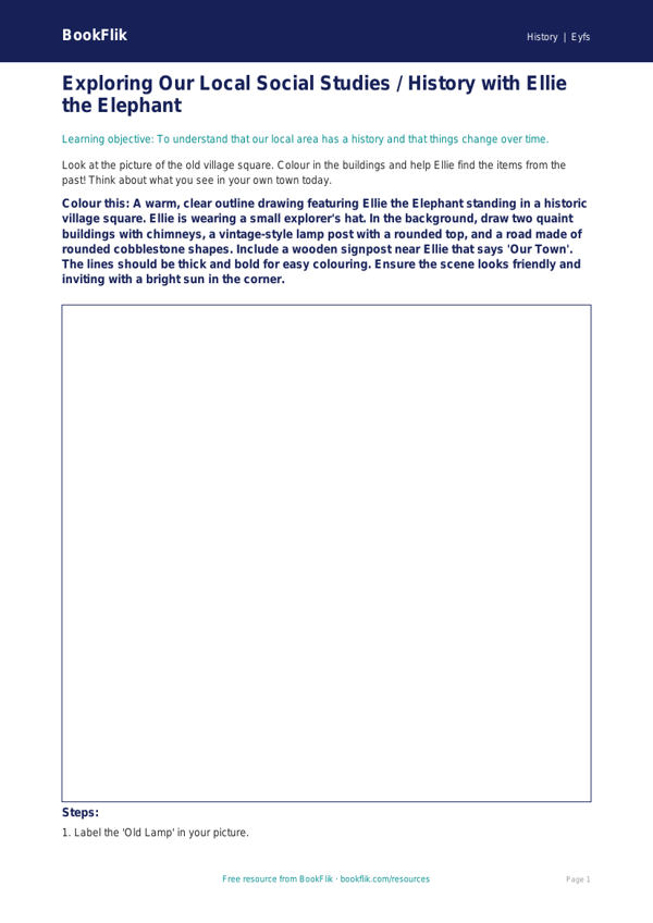 Free Local History Colouring Page | Nursery / LKG | Social Studies / History | BookFlik worksheet preview — History Local History