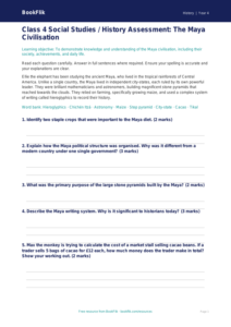 Maya Civilisation Assessment | Class 4 Social Studies | BookFlik