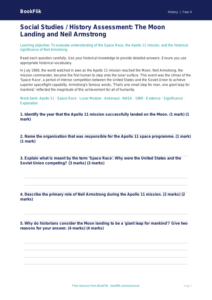 Free Neil Armstrong Assessment | Class 4 | Social Studies / History | BookFlik