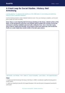 Social Studies / History neil armstrong drawing sheet class 4 greater depth
