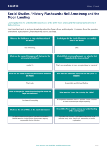 Free Neil Armstrong Flashcards | Class 4 | Social Studies / History | BookFlik