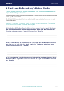 Social Studies / History neil armstrong writing frame class 4 greater depth