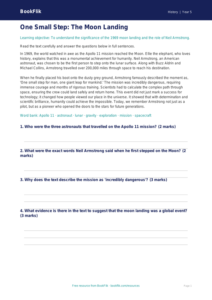 Free Neil Armstrong Comprehension | Class 5 | Social Studies / History | BookFlik