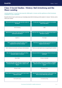 Neil Armstrong Flashcards for Class 5 | CBSE History | BookFlik