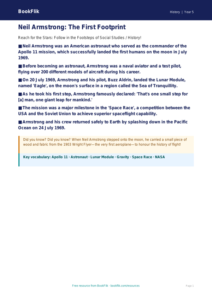 Neil Armstrong: The First Man on the Moon | Class 5 History Resource | BookFlik