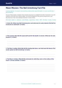 Neil Armstrong Template for Class 5 | CBSE Social Studies Worksheet