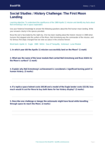 Free Neil Armstrong Worksheet | Class 5 | Social Studies / History | BookFlik