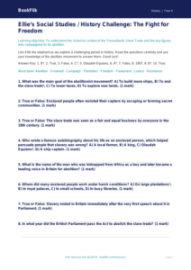 Free Slavery Quiz | Class 4 | Social Studies / History | BookFlik