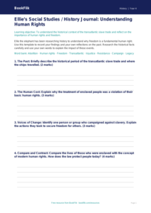 Free Slavery Template | Class 4 | Social Studies / History | BookFlik