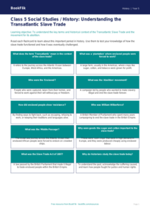 Free Slavery Flashcards | Class 5 | Social Studies / History | BookFlik