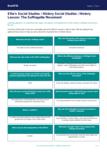 Free Suffragettes Flashcards | Class 5 | Social Studies / History | BookFlik