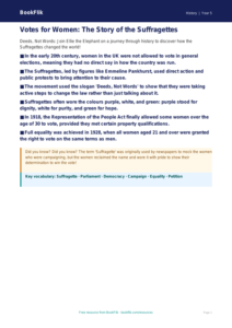 Free Suffragettes Poster | Class 5 | Social Studies / History | BookFlik