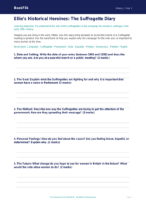 Free Suffragettes Template | Class 5 | Social Studies / History | BookFlik