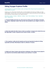 Vikings History Worksheet for Class 4 | CBSE Social Studies | BookFlik