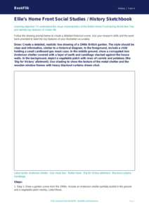 Social Studies / History ww2 drawing sheet class 4 greater depth