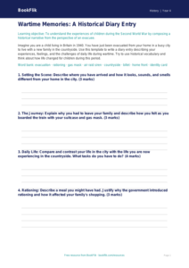 Social Studies / History ww2 template class 4 greater depth