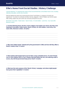 Free WW2 Activity Sheet | Class 5 | Social Studies / History | BookFlik