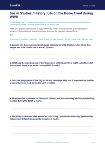 World War II History Worksheet for Class 5 | CBSE | BookFlik