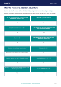 Free Addition Flashcards | Class 1 | Maths | BookFlik